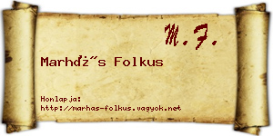 Marhás Folkus névjegykártya